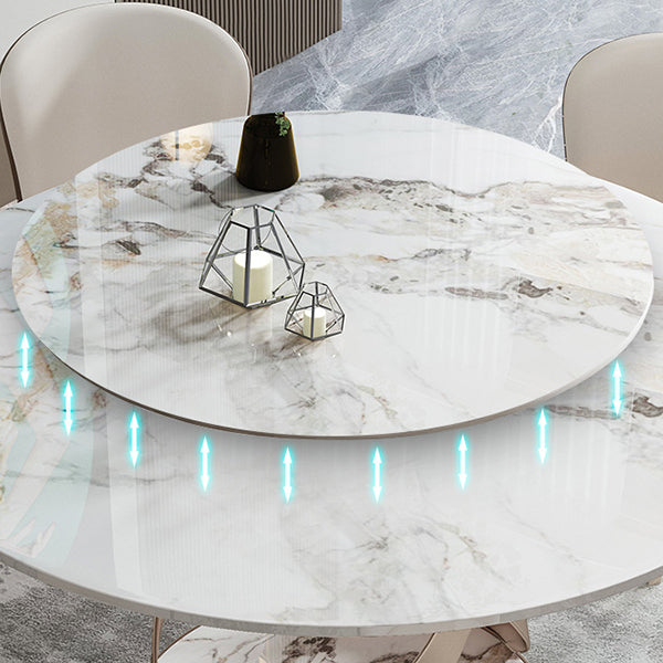 Modern Round Dining Table Sintered Stone Dining Table with Pedestal Table Clearhalo ' dining_table' 'Dining Tables & Seating' 'Dining Tables' 'furn' 'furn_dining_table' 'Furniture' 'furniture_dining_table' 'Kitchen & Dining Furniture' 'kitchen&dining_furn' 'kitchen' 'kitchen_dining_table' 3672666