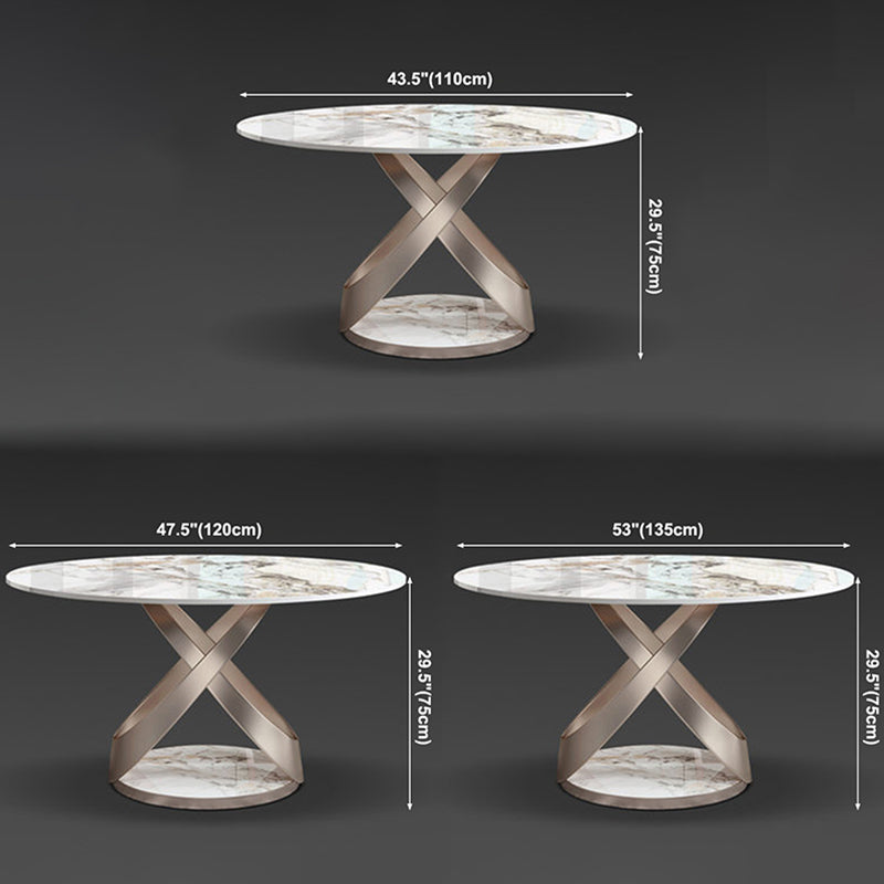 Modern Round Dining Table Sintered Stone Dining Table with Pedestal Table Clearhalo ' dining_table' 'Dining Tables & Seating' 'Dining Tables' 'furn' 'furn_dining_table' 'Furniture' 'furniture_dining_table' 'Kitchen & Dining Furniture' 'kitchen&dining_furn' 'kitchen' 'kitchen_dining_table' 3672670