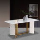 Metal Modern Rectangle Dining Table High Gloss White Sintered Stone Table for Dining Room Clearhalo ' dining_table' 'Dining Tables & Seating' 'Dining Tables' 'furn' 'furn_dining_table' 'Furniture' 'furniture_dining_table' 'Kitchen & Dining Furniture' 'kitchen&dining_furn' 'kitchen' 'kitchen_dining_table' 3672673