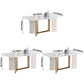 Metal Modern Rectangle Dining Table High Gloss White Sintered Stone Table for Dining Room Clearhalo ' dining_table' 'Dining Tables & Seating' 'Dining Tables' 'furn' 'furn_dining_table' 'Furniture' 'furniture_dining_table' 'Kitchen & Dining Furniture' 'kitchen&dining_furn' 'kitchen' 'kitchen_dining_table' 3672677