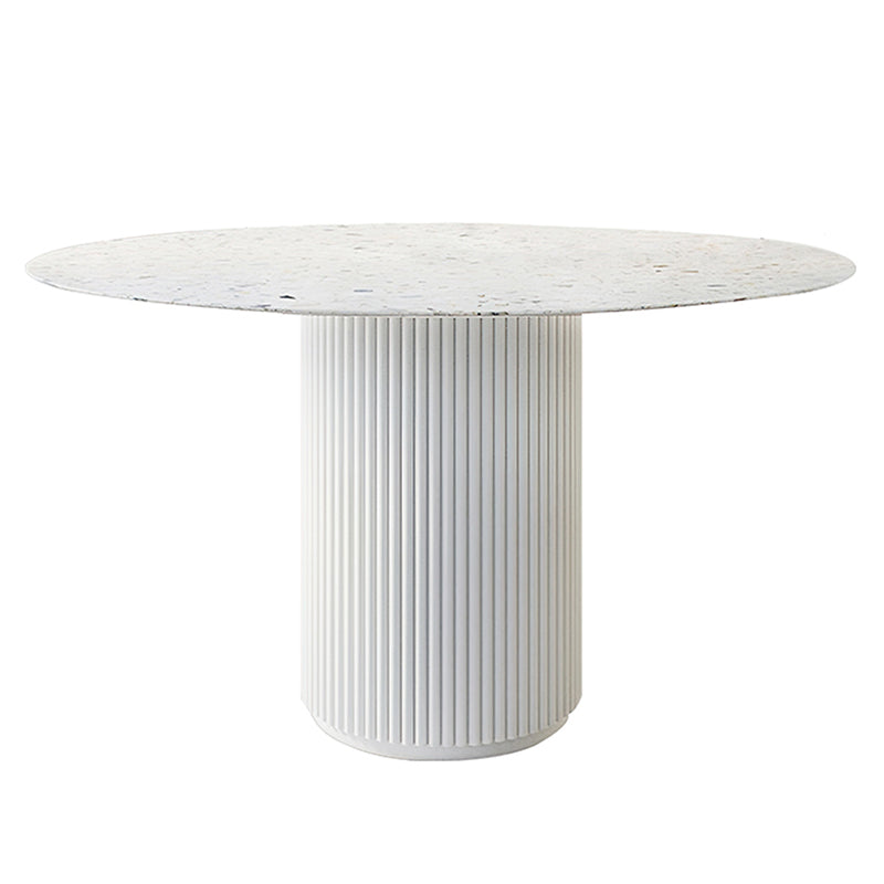 Round Shape White Dining Table Sintered Stone Table Contemporary with Pedestal White Without Chairs Clearhalo ' dining_table' 'Dining Tables & Seating' 'Dining Tables' 'furn' 'furn_dining_table' 'Furniture' 'furniture_dining_table' 'Kitchen & Dining Furniture' 'kitchen&dining_furn' 'kitchen' 'kitchen_dining_table' 3672679