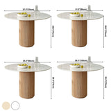Round Shape White Dining Table Sintered Stone Table Contemporary with Pedestal Clearhalo ' dining_table' 'Dining Tables & Seating' 'Dining Tables' 'furn' 'furn_dining_table' 'Furniture' 'furniture_dining_table' 'Kitchen & Dining Furniture' 'kitchen&dining_furn' 'kitchen' 'kitchen_dining_table' 3672684