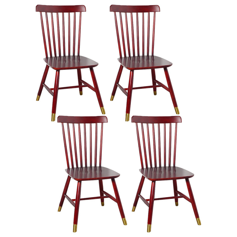 Traditional Wood Windsor Back Side Chair 19'' Wide Indoor Dining Chair Red Brown 4 Piece Set Clearhalo ' kitchen&dining_furn' 'Dining Chairs' 'Dining Tables & Seating' 'dining_chair' 'furn' 'furn_dining_chair' 'Furniture' 'furniture_dining_chair' 'Kitchen & Dining Furniture' 'kitchen' 3696636