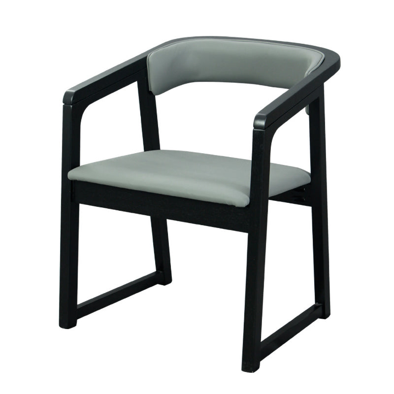 Modern Wood Indoor-Outdoor Chair with Arm Home Open Back Dining Side Chair Grey 1 Piece Black Clearhalo ' kitchen&dining_furn' 'Dining Chairs' 'Dining Tables & Seating' 'dining_chair' 'furn' 'furn_dining_chair' 'Furniture' 'furniture_dining_chair' 'Kitchen & Dining Furniture' 'kitchen' 3698194