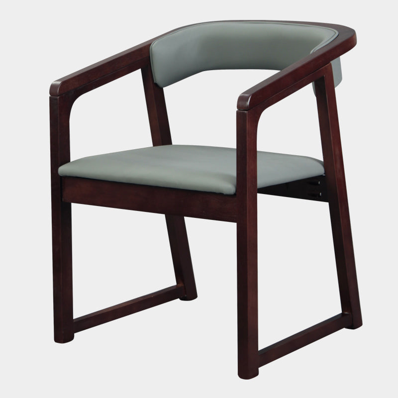 Modern Wood Indoor-Outdoor Chair with Arm Home Open Back Dining Side Chair Grey 1 Piece Walnut Clearhalo ' kitchen&dining_furn' 'Dining Chairs' 'Dining Tables & Seating' 'dining_chair' 'furn' 'furn_dining_chair' 'Furniture' 'furniture_dining_chair' 'Kitchen & Dining Furniture' 'kitchen' 3698199