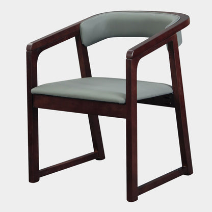 Modern Wood Indoor-Outdoor Chair with Arm Home Open Back Dining Side Chair Grey 1 Piece Walnut Clearhalo ' kitchen&dining_furn' 'Dining Chairs' 'Dining Tables & Seating' 'dining_chair' 'furn' 'furn_dining_chair' 'Furniture' 'furniture_dining_chair' 'Kitchen & Dining Furniture' 'kitchen' 3698199