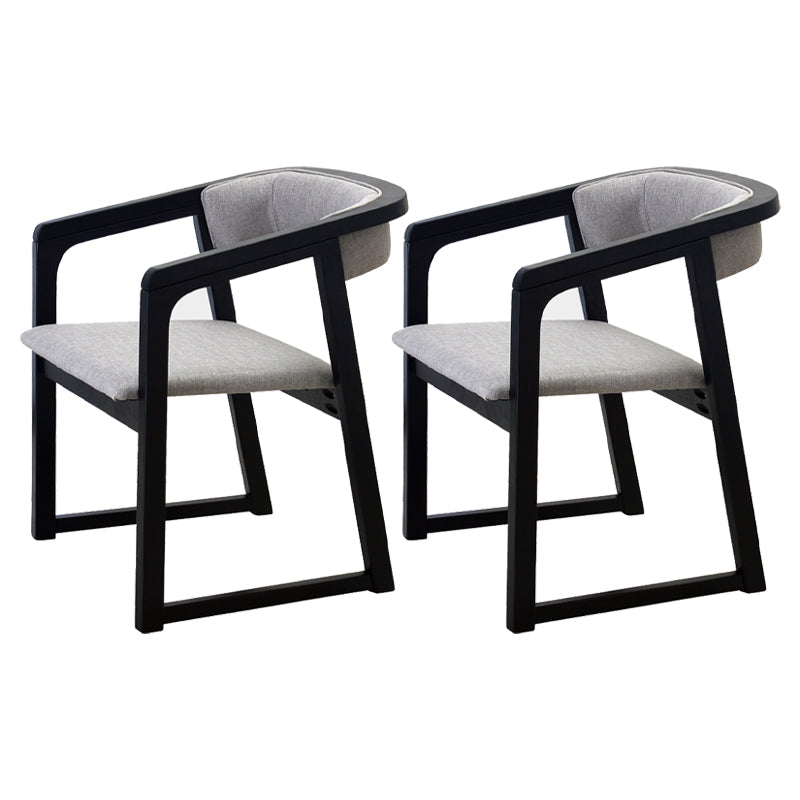 Modern Wood Indoor-Outdoor Chair with Arm Home Open Back Dining Side Chair Light Gray 2 Piece Set Black Clearhalo ' kitchen&dining_furn' 'Dining Chairs' 'Dining Tables & Seating' 'dining_chair' 'furn' 'furn_dining_chair' 'Furniture' 'furniture_dining_chair' 'Kitchen & Dining Furniture' 'kitchen' 3698206