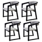 Modern Wood Indoor-Outdoor Chair with Arm Home Open Back Dining Side Chair Light Gray 4 Piece Set Black Clearhalo ' kitchen&dining_furn' 'Dining Chairs' 'Dining Tables & Seating' 'dining_chair' 'furn' 'furn_dining_chair' 'Furniture' 'furniture_dining_chair' 'Kitchen & Dining Furniture' 'kitchen' 3698207