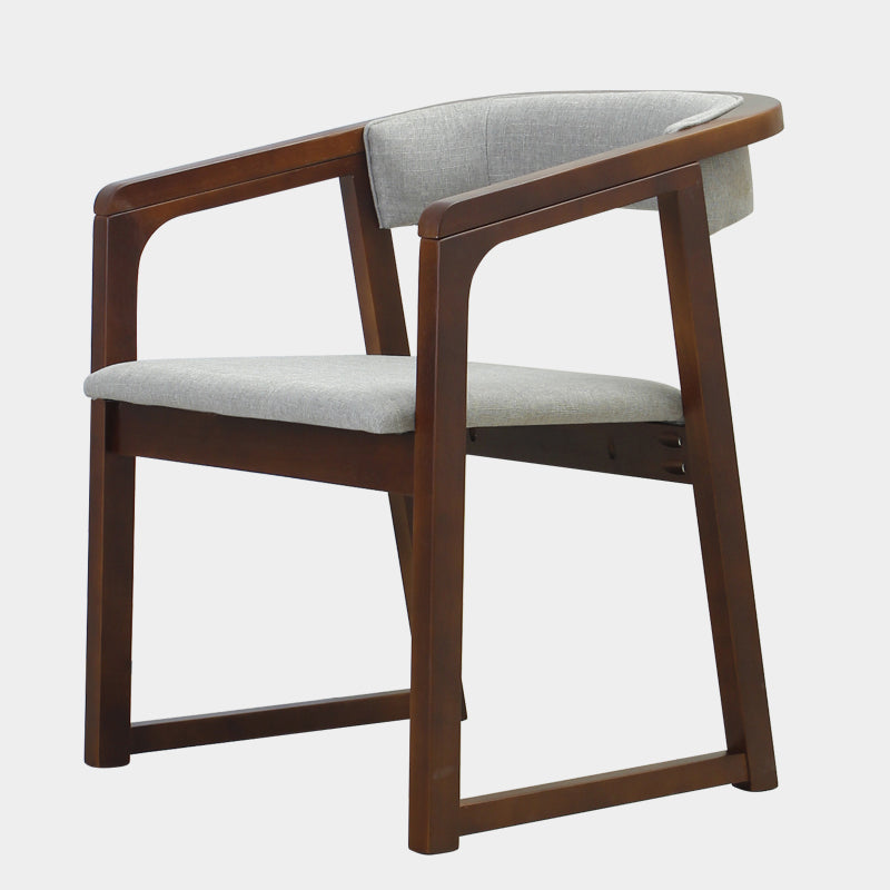 Modern Wood Indoor-Outdoor Chair with Arm Home Open Back Dining Side Chair Light Gray 1 Piece Walnut Clearhalo ' kitchen&dining_furn' 'Dining Chairs' 'Dining Tables & Seating' 'dining_chair' 'furn' 'furn_dining_chair' 'Furniture' 'furniture_dining_chair' 'Kitchen & Dining Furniture' 'kitchen' 3698209