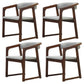 Modern Wood Indoor-Outdoor Chair with Arm Home Open Back Dining Side Chair Light Gray 4 Piece Set Walnut Clearhalo ' kitchen&dining_furn' 'Dining Chairs' 'Dining Tables & Seating' 'dining_chair' 'furn' 'furn_dining_chair' 'Furniture' 'furniture_dining_chair' 'Kitchen & Dining Furniture' 'kitchen' 3698212