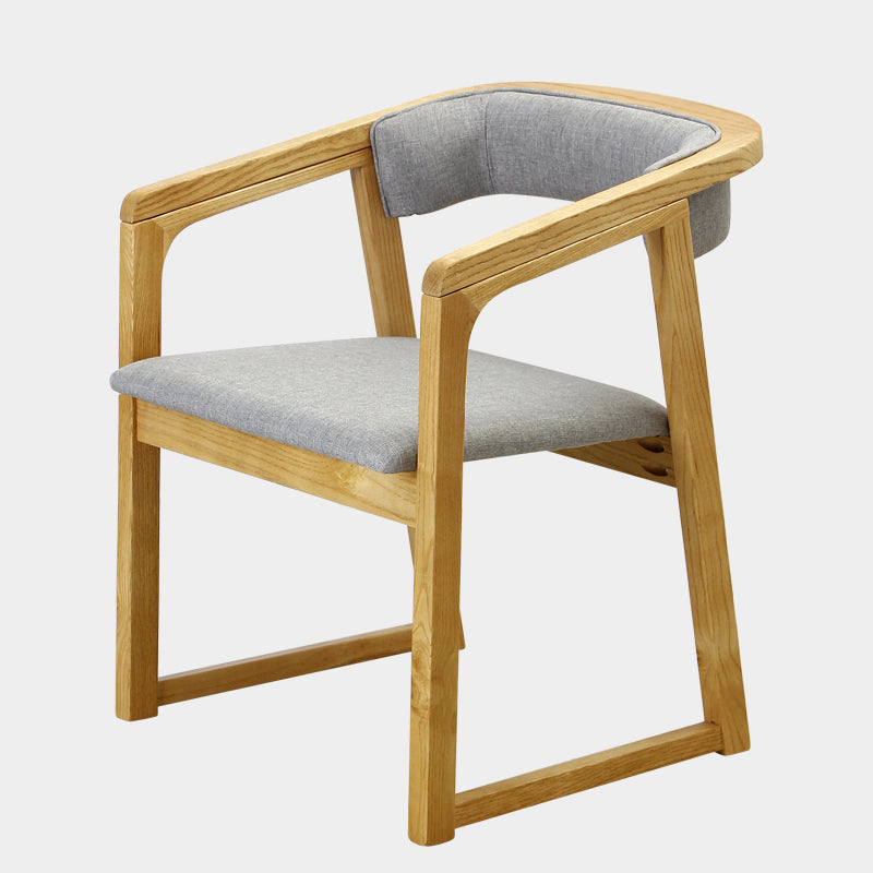 Modern Wood Indoor-Outdoor Chair with Arm Home Open Back Dining Side Chair Light Gray 1 Piece Natural Wood Clearhalo ' kitchen&dining_furn' 'Dining Chairs' 'Dining Tables & Seating' 'dining_chair' 'furn' 'furn_dining_chair' 'Furniture' 'furniture_dining_chair' 'Kitchen & Dining Furniture' 'kitchen' 3698213