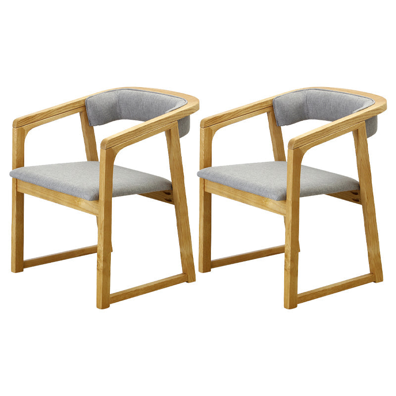 Modern Wood Indoor-Outdoor Chair with Arm Home Open Back Dining Side Chair Light Gray 2 Piece Set Natural Wood Clearhalo ' kitchen&dining_furn' 'Dining Chairs' 'Dining Tables & Seating' 'dining_chair' 'furn' 'furn_dining_chair' 'Furniture' 'furniture_dining_chair' 'Kitchen & Dining Furniture' 'kitchen' 3698214