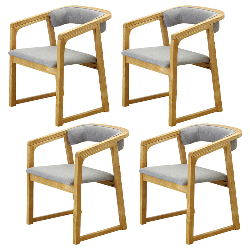 Modern Wood Indoor-Outdoor Chair with Arm Home Open Back Dining Side Chair Light Gray 4 Piece Set Natural Wood Clearhalo ' kitchen&dining_furn' 'Dining Chairs' 'Dining Tables & Seating' 'dining_chair' 'furn' 'furn_dining_chair' 'Furniture' 'furniture_dining_chair' 'Kitchen & Dining Furniture' 'kitchen' 3698215