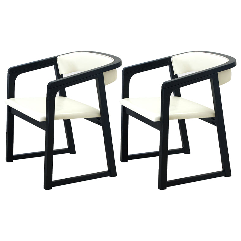 Modern Wood Indoor-Outdoor Chair with Arm Home Open Back Dining Side Chair White 2 Piece Set Black Clearhalo ' kitchen&dining_furn' 'Dining Chairs' 'Dining Tables & Seating' 'dining_chair' 'furn' 'furn_dining_chair' 'Furniture' 'furniture_dining_chair' 'Kitchen & Dining Furniture' 'kitchen' 3698216