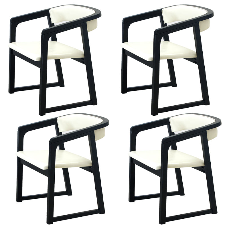 Modern Wood Indoor-Outdoor Chair with Arm Home Open Back Dining Side Chair White 4 Piece Set Black Clearhalo ' kitchen&dining_furn' 'Dining Chairs' 'Dining Tables & Seating' 'dining_chair' 'furn' 'furn_dining_chair' 'Furniture' 'furniture_dining_chair' 'Kitchen & Dining Furniture' 'kitchen' 3698217