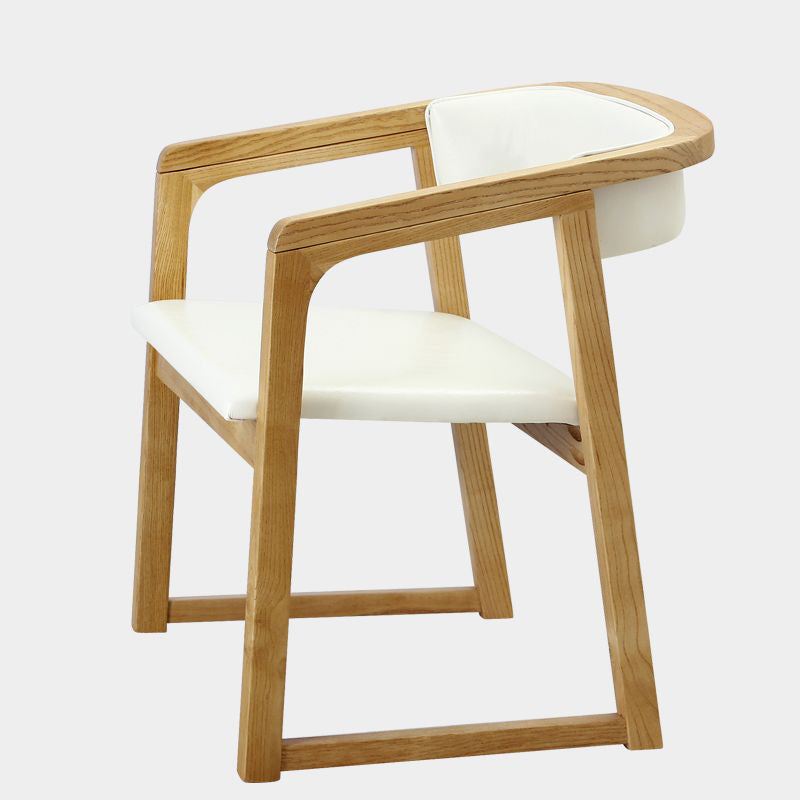 Modern Wood Indoor-Outdoor Chair with Arm Home Open Back Dining Side Chair White 1 Piece Natural Wood Clearhalo ' kitchen&dining_furn' 'Dining Chairs' 'Dining Tables & Seating' 'dining_chair' 'furn' 'furn_dining_chair' 'Furniture' 'furniture_dining_chair' 'Kitchen & Dining Furniture' 'kitchen' 3698218