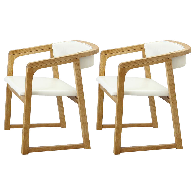 Modern Wood Indoor-Outdoor Chair with Arm Home Open Back Dining Side Chair White 2 Piece Set Natural Wood Clearhalo ' kitchen&dining_furn' 'Dining Chairs' 'Dining Tables & Seating' 'dining_chair' 'furn' 'furn_dining_chair' 'Furniture' 'furniture_dining_chair' 'Kitchen & Dining Furniture' 'kitchen' 3698219