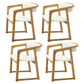 Modern Wood Indoor-Outdoor Chair with Arm Home Open Back Dining Side Chair White 4 Piece Set Natural Wood Clearhalo ' kitchen&dining_furn' 'Dining Chairs' 'Dining Tables & Seating' 'dining_chair' 'furn' 'furn_dining_chair' 'Furniture' 'furniture_dining_chair' 'Kitchen & Dining Furniture' 'kitchen' 3698220
