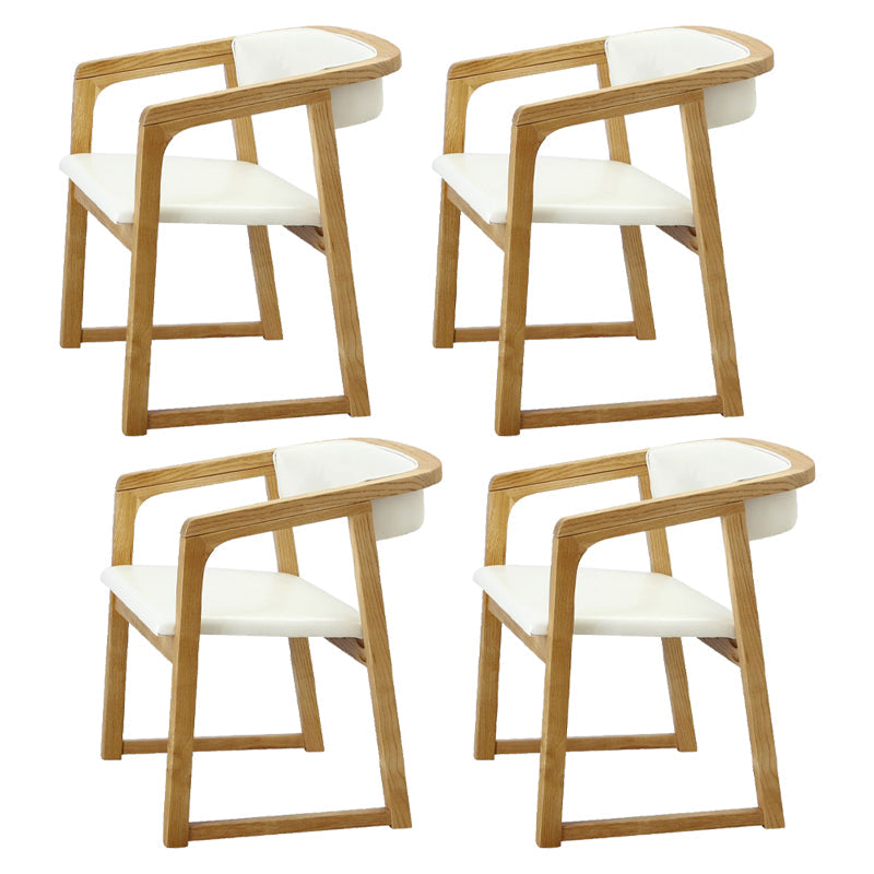 Modern Wood Indoor-Outdoor Chair with Arm Home Open Back Dining Side Chair White 4 Piece Set Natural Wood Clearhalo ' kitchen&dining_furn' 'Dining Chairs' 'Dining Tables & Seating' 'dining_chair' 'furn' 'furn_dining_chair' 'Furniture' 'furniture_dining_chair' 'Kitchen & Dining Furniture' 'kitchen' 3698220