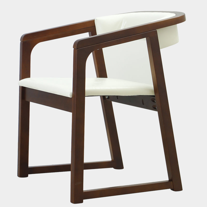 Modern Wood Indoor-Outdoor Chair with Arm Home Open Back Dining Side Chair White 1 Piece Walnut Clearhalo ' kitchen&dining_furn' 'Dining Chairs' 'Dining Tables & Seating' 'dining_chair' 'furn' 'furn_dining_chair' 'Furniture' 'furniture_dining_chair' 'Kitchen & Dining Furniture' 'kitchen' 3698221