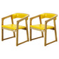 Modern Wood Indoor-Outdoor Chair with Arm Home Open Back Dining Side Chair Yellow 2 Piece Set Natural Wood Clearhalo ' kitchen&dining_furn' 'Dining Chairs' 'Dining Tables & Seating' 'dining_chair' 'furn' 'furn_dining_chair' 'Furniture' 'furniture_dining_chair' 'Kitchen & Dining Furniture' 'kitchen' 3698227