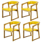 Modern Wood Indoor-Outdoor Chair with Arm Home Open Back Dining Side Chair Yellow 4 Piece Set Natural Wood Clearhalo ' kitchen&dining_furn' 'Dining Chairs' 'Dining Tables & Seating' 'dining_chair' 'furn' 'furn_dining_chair' 'Furniture' 'furniture_dining_chair' 'Kitchen & Dining Furniture' 'kitchen' 3698228