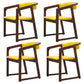 Modern Wood Indoor-Outdoor Chair with Arm Home Open Back Dining Side Chair Yellow 4 Piece Set Walnut Clearhalo ' kitchen&dining_furn' 'Dining Chairs' 'Dining Tables & Seating' 'dining_chair' 'furn' 'furn_dining_chair' 'Furniture' 'furniture_dining_chair' 'Kitchen & Dining Furniture' 'kitchen' 3698231