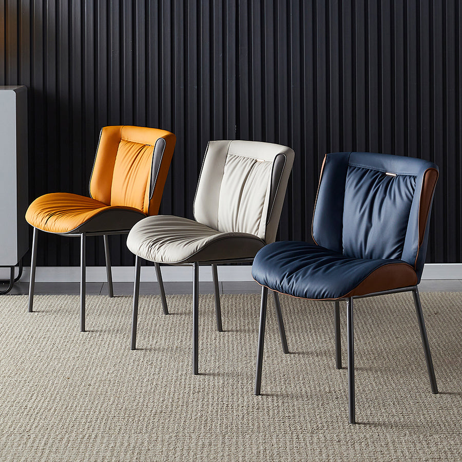 Home Scandinavian Side Chair Upholstered Wingback Metal Dining Room Chair Clearhalo ' kitchen&dining_furn' 'Dining Chairs' 'Dining Tables & Seating' 'dining_chair' 'furn' 'furn_dining_chair' 'Furniture' 'furniture_dining_chair' 'Kitchen & Dining Furniture' 'kitchen' 3701945