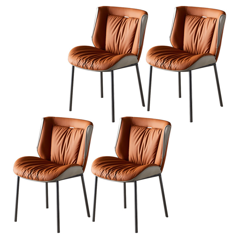 Home Scandinavian Side Chair Upholstered Wingback Metal Dining Room Chair Light Orange 4 Piece Set Gray Clearhalo ' kitchen&dining_furn' 'Dining Chairs' 'Dining Tables & Seating' 'dining_chair' 'furn' 'furn_dining_chair' 'Furniture' 'furniture_dining_chair' 'Kitchen & Dining Furniture' 'kitchen' 3701949