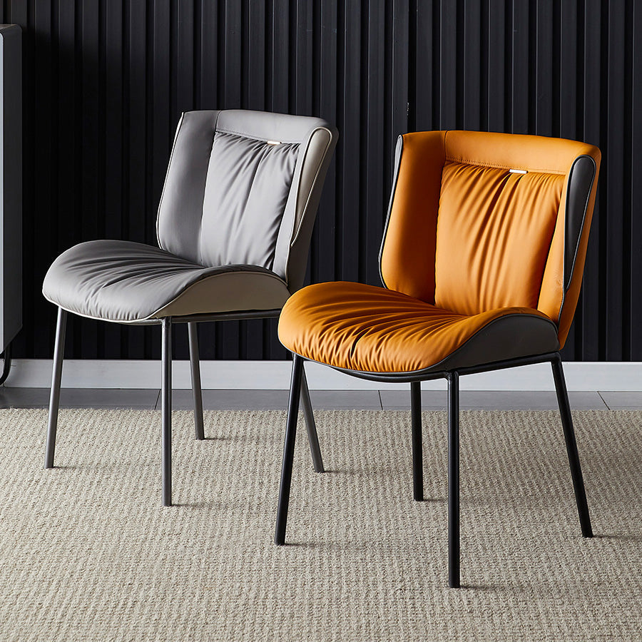 Home Scandinavian Side Chair Upholstered Wingback Metal Dining Room Chair Clearhalo ' kitchen&dining_furn' 'Dining Chairs' 'Dining Tables & Seating' 'dining_chair' 'furn' 'furn_dining_chair' 'Furniture' 'furniture_dining_chair' 'Kitchen & Dining Furniture' 'kitchen' 3701950