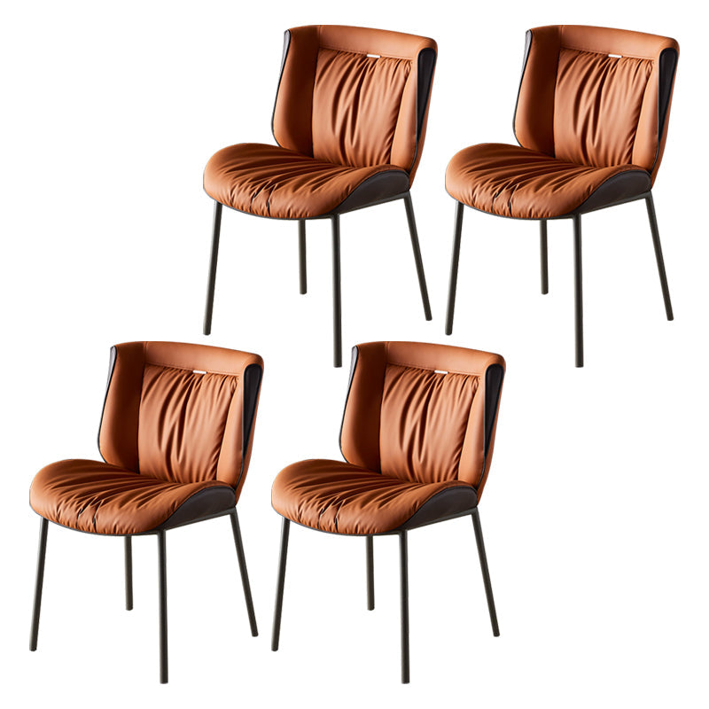 Home Scandinavian Side Chair Upholstered Wingback Metal Dining Room Chair Orange 4 Piece Set Gray Clearhalo ' kitchen&dining_furn' 'Dining Chairs' 'Dining Tables & Seating' 'dining_chair' 'furn' 'furn_dining_chair' 'Furniture' 'furniture_dining_chair' 'Kitchen & Dining Furniture' 'kitchen' 3701956