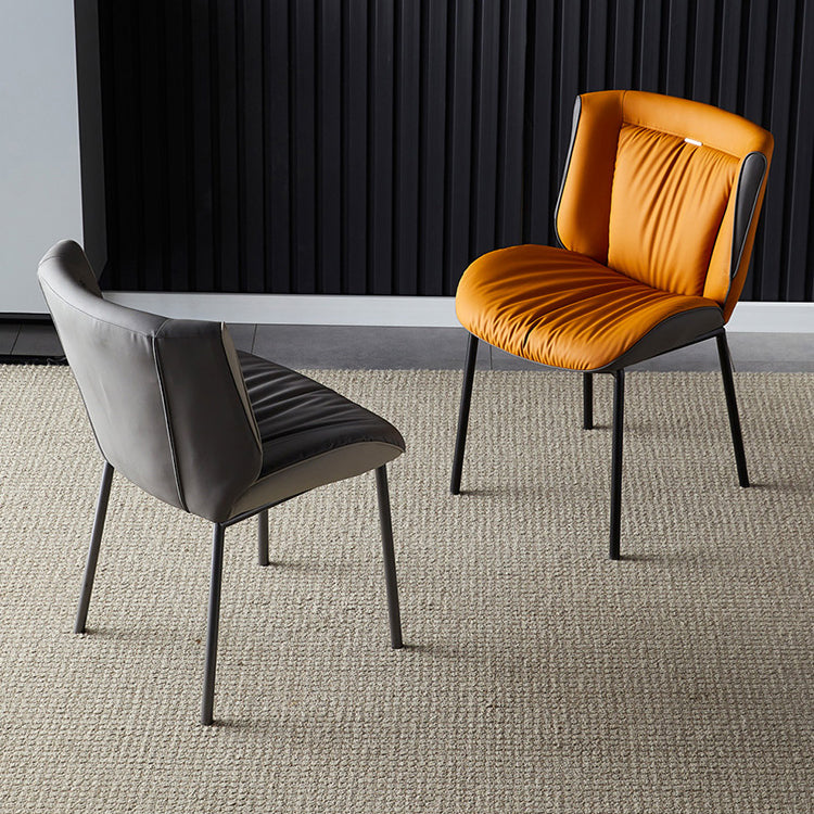 Home Scandinavian Side Chair Upholstered Wingback Metal Dining Room Chair Clearhalo ' kitchen&dining_furn' 'Dining Chairs' 'Dining Tables & Seating' 'dining_chair' 'furn' 'furn_dining_chair' 'Furniture' 'furniture_dining_chair' 'Kitchen & Dining Furniture' 'kitchen' 3701961