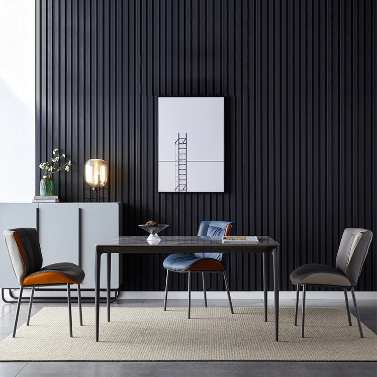 Home Scandinavian Side Chair Upholstered Wingback Metal Dining Room Chair Clearhalo ' kitchen&dining_furn' 'Dining Chairs' 'Dining Tables & Seating' 'dining_chair' 'furn' 'furn_dining_chair' 'Furniture' 'furniture_dining_chair' 'Kitchen & Dining Furniture' 'kitchen' 3701966