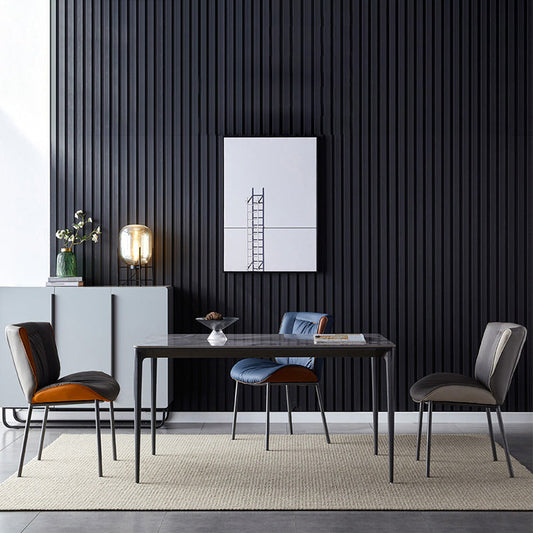 Home Scandinavian Side Chair Upholstered Wingback Metal Dining Room Chair Clearhalo ' kitchen&dining_furn' 'Dining Chairs' 'Dining Tables & Seating' 'dining_chair' 'furn' 'furn_dining_chair' 'Furniture' 'furniture_dining_chair' 'Kitchen & Dining Furniture' 'kitchen' 3701966