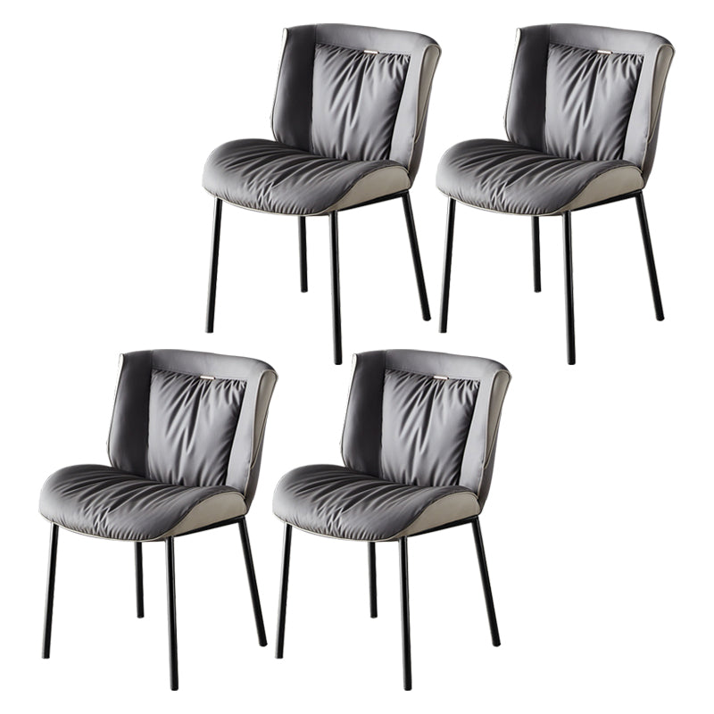 Home Scandinavian Side Chair Upholstered Wingback Metal Dining Room Chair Light Gray 4 Piece Set Black Clearhalo ' kitchen&dining_furn' 'Dining Chairs' 'Dining Tables & Seating' 'dining_chair' 'furn' 'furn_dining_chair' 'Furniture' 'furniture_dining_chair' 'Kitchen & Dining Furniture' 'kitchen' 3701971
