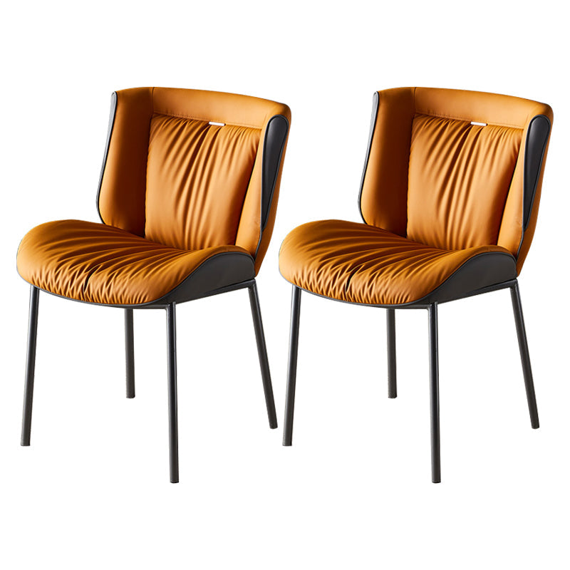 Home Scandinavian Side Chair Upholstered Wingback Metal Dining Room Chair Orange-Gray 2 Piece Set Gray Clearhalo ' kitchen&dining_furn' 'Dining Chairs' 'Dining Tables & Seating' 'dining_chair' 'furn' 'furn_dining_chair' 'Furniture' 'furniture_dining_chair' 'Kitchen & Dining Furniture' 'kitchen' 3701973