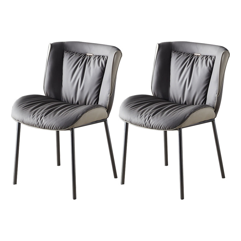 Home Scandinavian Side Chair Upholstered Wingback Metal Dining Room Chair Light Gray 2 Piece Set Gray Clearhalo ' kitchen&dining_furn' 'Dining Chairs' 'Dining Tables & Seating' 'dining_chair' 'furn' 'furn_dining_chair' 'Furniture' 'furniture_dining_chair' 'Kitchen & Dining Furniture' 'kitchen' 3701976