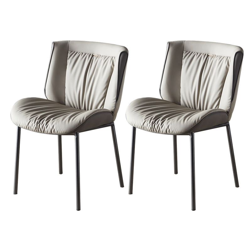 Home Scandinavian Side Chair Upholstered Wingback Metal Dining Room Chair Silver Gray 2 Piece Set Gray Clearhalo ' kitchen&dining_furn' 'Dining Chairs' 'Dining Tables & Seating' 'dining_chair' 'furn' 'furn_dining_chair' 'Furniture' 'furniture_dining_chair' 'Kitchen & Dining Furniture' 'kitchen' 3701979