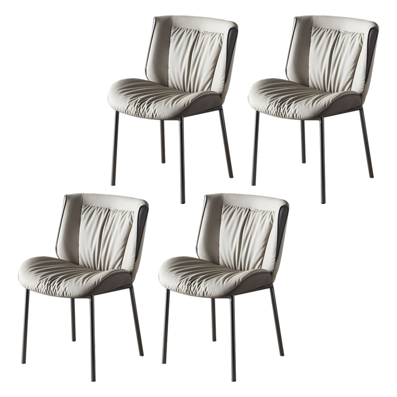 Home Scandinavian Side Chair Upholstered Wingback Metal Dining Room Chair Silver Gray 4 Piece Set Gray Clearhalo ' kitchen&dining_furn' 'Dining Chairs' 'Dining Tables & Seating' 'dining_chair' 'furn' 'furn_dining_chair' 'Furniture' 'furniture_dining_chair' 'Kitchen & Dining Furniture' 'kitchen' 3701980