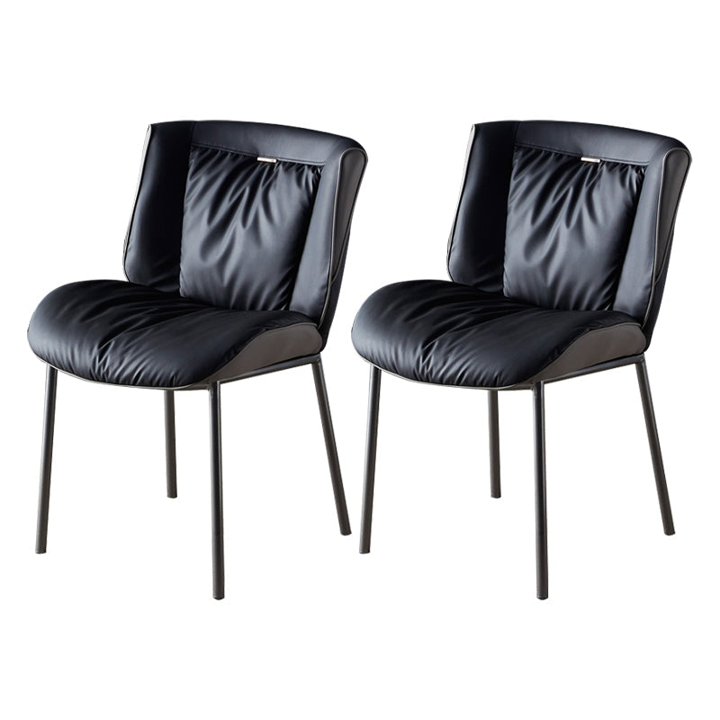 Home Scandinavian Side Chair Upholstered Wingback Metal Dining Room Chair Black-Gray 2 Piece Set Gray Clearhalo ' kitchen&dining_furn' 'Dining Chairs' 'Dining Tables & Seating' 'dining_chair' 'furn' 'furn_dining_chair' 'Furniture' 'furniture_dining_chair' 'Kitchen & Dining Furniture' 'kitchen' 3701982