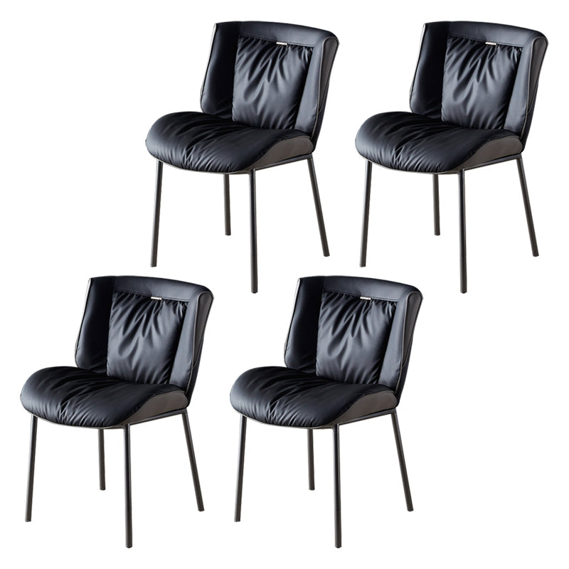 Home Scandinavian Side Chair Upholstered Wingback Metal Dining Room Chair Black-Gray 4 Piece Set Gray Clearhalo ' kitchen&dining_furn' 'Dining Chairs' 'Dining Tables & Seating' 'dining_chair' 'furn' 'furn_dining_chair' 'Furniture' 'furniture_dining_chair' 'Kitchen & Dining Furniture' 'kitchen' 3701983