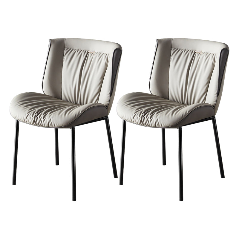 Home Scandinavian Side Chair Upholstered Wingback Metal Dining Room Chair Silver Gray 2 Piece Set Black Clearhalo ' kitchen&dining_furn' 'Dining Chairs' 'Dining Tables & Seating' 'dining_chair' 'furn' 'furn_dining_chair' 'Furniture' 'furniture_dining_chair' 'Kitchen & Dining Furniture' 'kitchen' 3702000