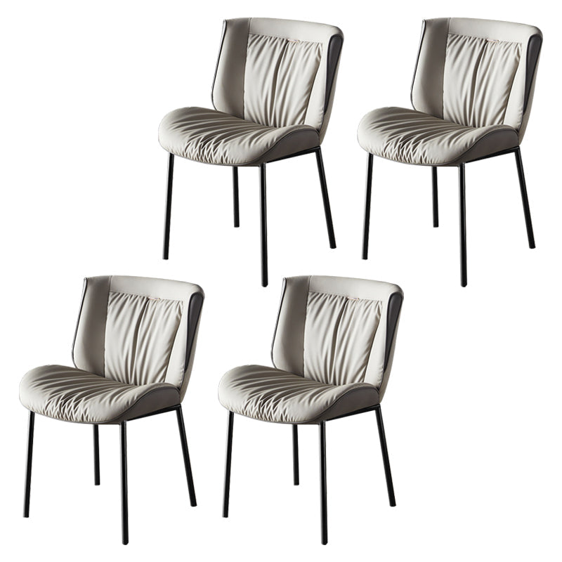 Home Scandinavian Side Chair Upholstered Wingback Metal Dining Room Chair Silver Gray 4 Piece Set Black Clearhalo ' kitchen&dining_furn' 'Dining Chairs' 'Dining Tables & Seating' 'dining_chair' 'furn' 'furn_dining_chair' 'Furniture' 'furniture_dining_chair' 'Kitchen & Dining Furniture' 'kitchen' 3702001