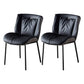 Home Scandinavian Side Chair Upholstered Wingback Metal Dining Room Chair Black-Gray 2 Piece Set Black Clearhalo ' kitchen&dining_furn' 'Dining Chairs' 'Dining Tables & Seating' 'dining_chair' 'furn' 'furn_dining_chair' 'Furniture' 'furniture_dining_chair' 'Kitchen & Dining Furniture' 'kitchen' 3702009