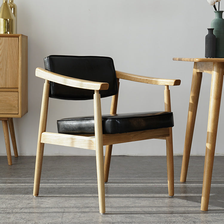 Scandinavian Style Wood Dining Chairs Home Open Back Dining Side Chair with Arm Clearhalo ' kitchen&dining_furn' 'Dining Chairs' 'Dining Tables & Seating' 'dining_chair' 'furn' 'furn_dining_chair' 'Furniture' 'furniture_dining_chair' 'Kitchen & Dining Furniture' 'kitchen' 3702011