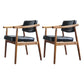 Scandinavian Style Wood Dining Chairs Home Open Back Dining Side Chair with Arm Black 2 Piece Set Walnut Clearhalo ' kitchen&dining_furn' 'Dining Chairs' 'Dining Tables & Seating' 'dining_chair' 'furn' 'furn_dining_chair' 'Furniture' 'furniture_dining_chair' 'Kitchen & Dining Furniture' 'kitchen' 3702013