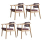 Scandinavian Style Wood Dining Chairs Home Open Back Dining Side Chair with Arm Red 4 Piece Set Natural Wood Clearhalo ' kitchen&dining_furn' 'Dining Chairs' 'Dining Tables & Seating' 'dining_chair' 'furn' 'furn_dining_chair' 'Furniture' 'furniture_dining_chair' 'Kitchen & Dining Furniture' 'kitchen' 3702022