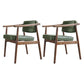 Scandinavian Style Wood Dining Chairs Home Open Back Dining Side Chair with Arm Green 2 Piece Set Walnut Clearhalo ' kitchen&dining_furn' 'Dining Chairs' 'Dining Tables & Seating' 'dining_chair' 'furn' 'furn_dining_chair' 'Furniture' 'furniture_dining_chair' 'Kitchen & Dining Furniture' 'kitchen' 3702026