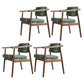 Scandinavian Style Wood Dining Chairs Home Open Back Dining Side Chair with Arm Green 4 Piece Set Walnut Clearhalo ' kitchen&dining_furn' 'Dining Chairs' 'Dining Tables & Seating' 'dining_chair' 'furn' 'furn_dining_chair' 'Furniture' 'furniture_dining_chair' 'Kitchen & Dining Furniture' 'kitchen' 3702028