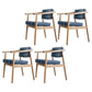 Scandinavian Style Wood Dining Chairs Home Open Back Dining Side Chair with Arm Blue 4 Piece Set Natural Wood Clearhalo ' kitchen&dining_furn' 'Dining Chairs' 'Dining Tables & Seating' 'dining_chair' 'furn' 'furn_dining_chair' 'Furniture' 'furniture_dining_chair' 'Kitchen & Dining Furniture' 'kitchen' 3702030